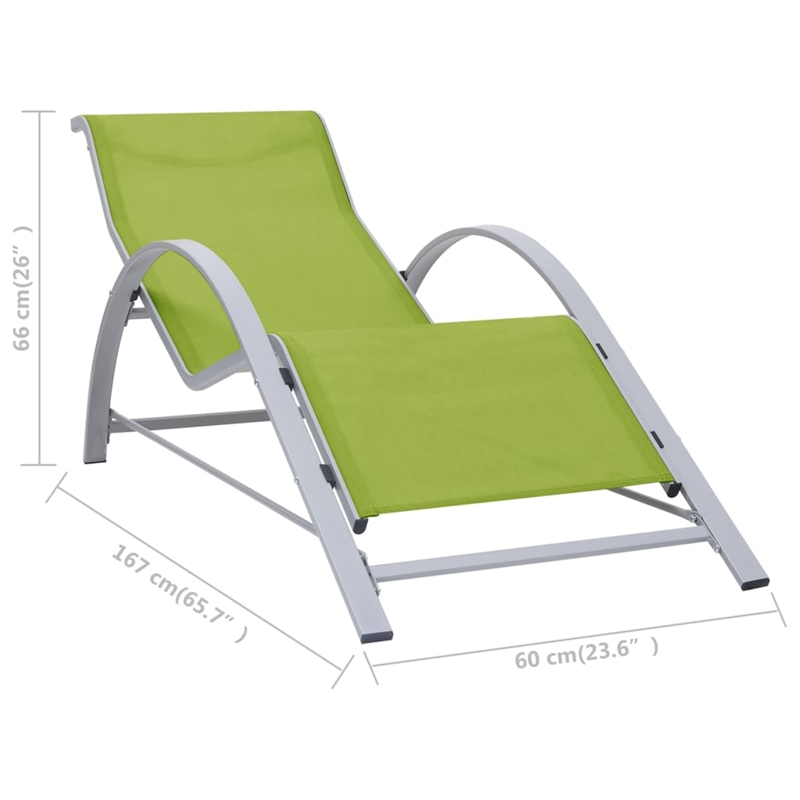 vidaXL Textilene Sun Lounger in Green