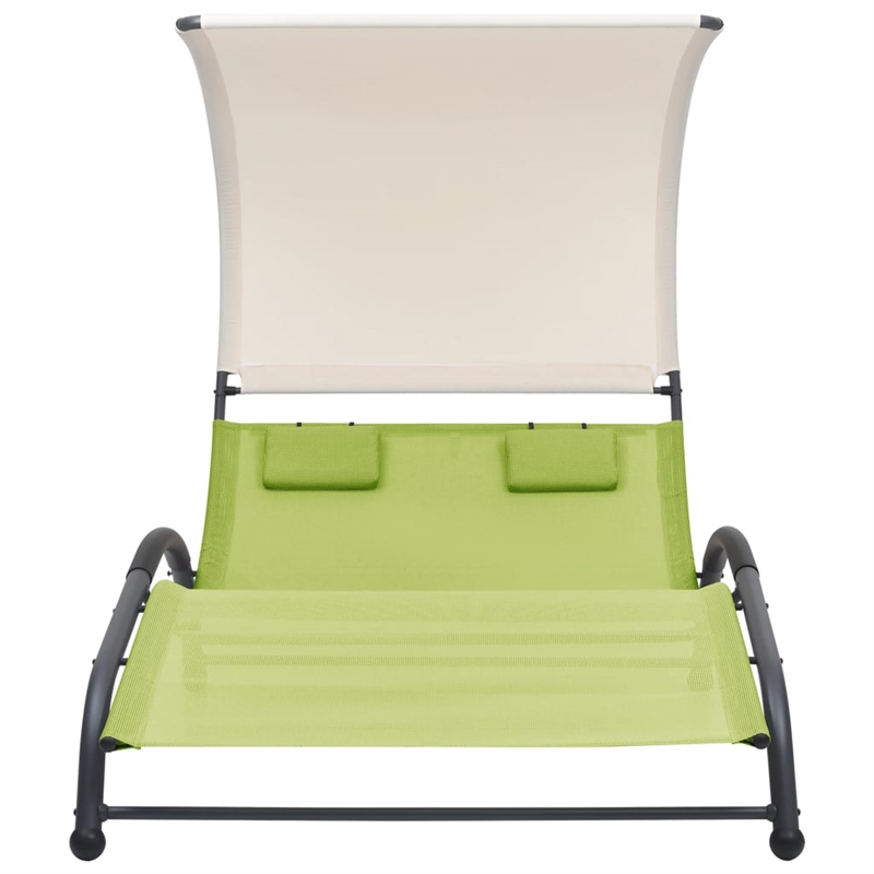 vidaXL Steel Double Sun Lounger in Green