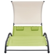vidaXL Steel Double Sun Lounger in Green