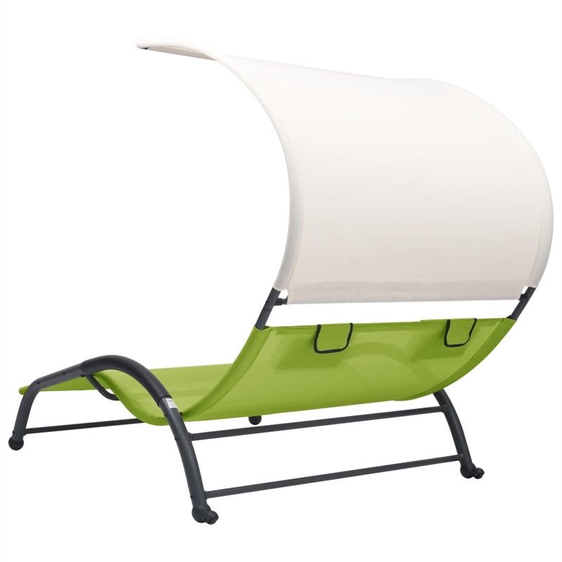vidaXL Steel Double Sun Lounger in Green