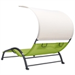 vidaXL Steel Double Sun Lounger in Green