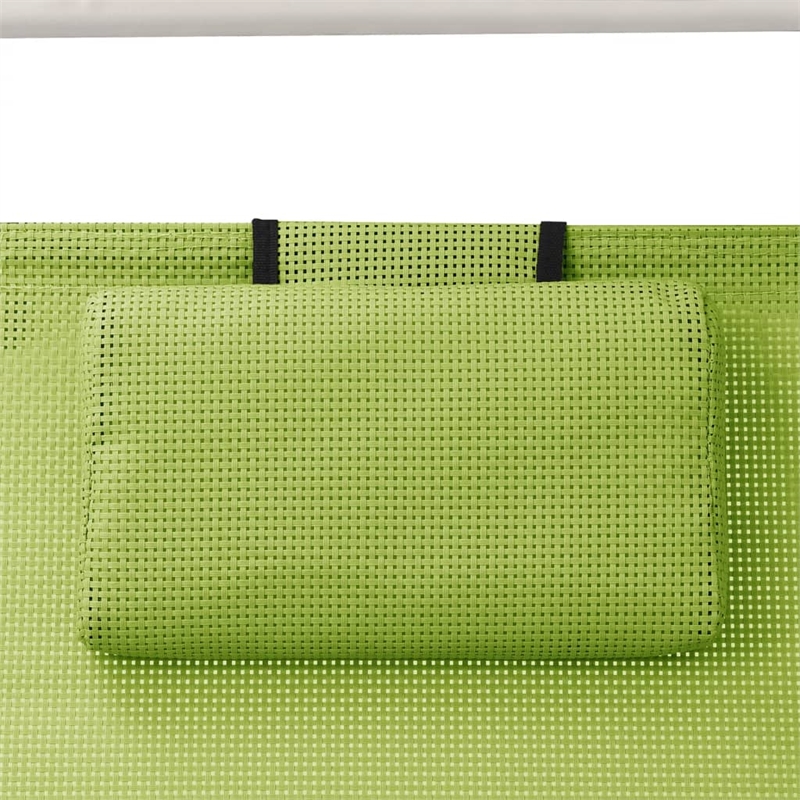 vidaXL Steel Double Sun Lounger in Green