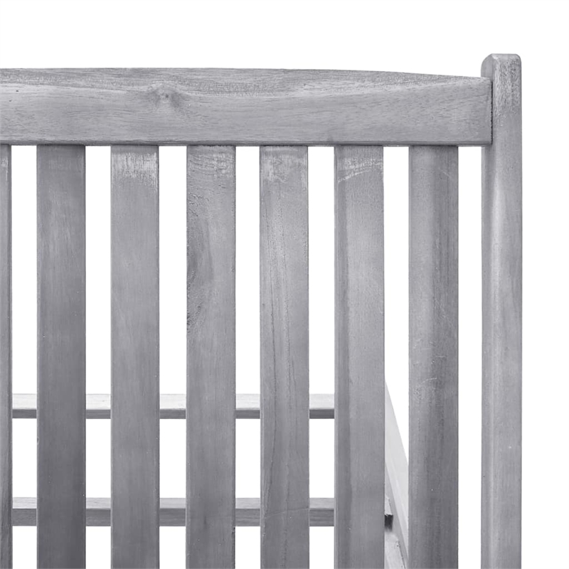 vidaXL Solid Acacia Wood Sun Lounger w/ Height-Adjustable in Gray/Brown