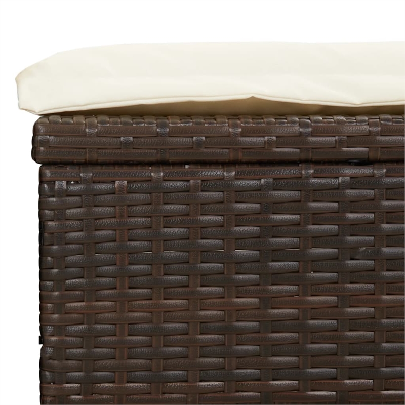vidaXL PE Rattan 2-Person Sunbed w/ Adjustable Armrests in Brown