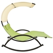 vidaXL Steel Double Sun Lounger in Cream/Green