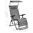 vidaXL Textilene Folding Deck Chair in Gray