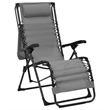 vidaXL Textilene Folding Deck Chair in Gray