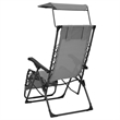 vidaXL Textilene Folding Deck Chair in Gray