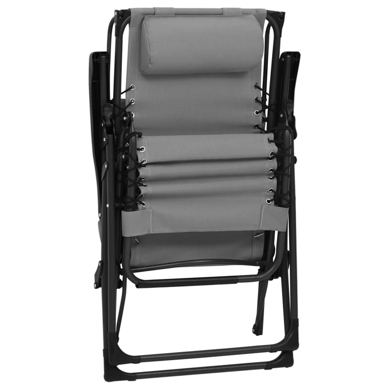 vidaXL Textilene Folding Deck Chair in Gray