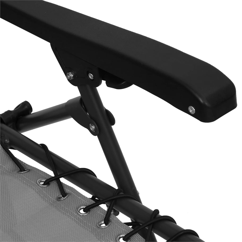 vidaXL Textilene Folding Deck Chair in Gray