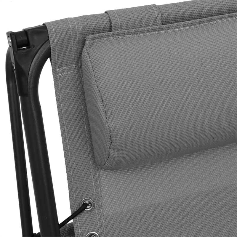 vidaXL Textilene Folding Deck Chair in Gray