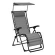 vidaXL Textilene Folding Deck Chair in Gray