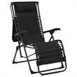 vidaXL Textilene Folding Deck Chair in Black