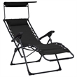 vidaXL Textilene Folding Deck Chair in Black