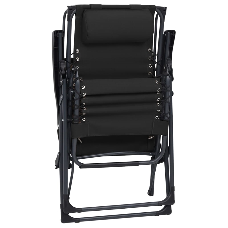 vidaXL Textilene Folding Deck Chair in Black
