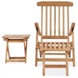 vidaXL Teak Wood Standard Foldable Deck Chair in Brown