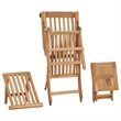 vidaXL Teak Wood Standard Foldable Deck Chair in Brown