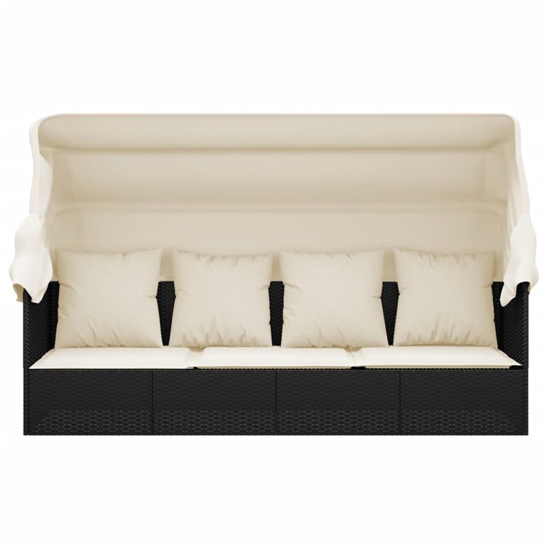 vidaXL Outdoor Lounge Bed in Black/Cream/White