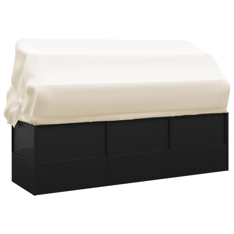 vidaXL Outdoor Lounge Bed in Black/Cream/White