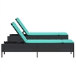 vidaXL Patio Sun Lounger in Black/Blue