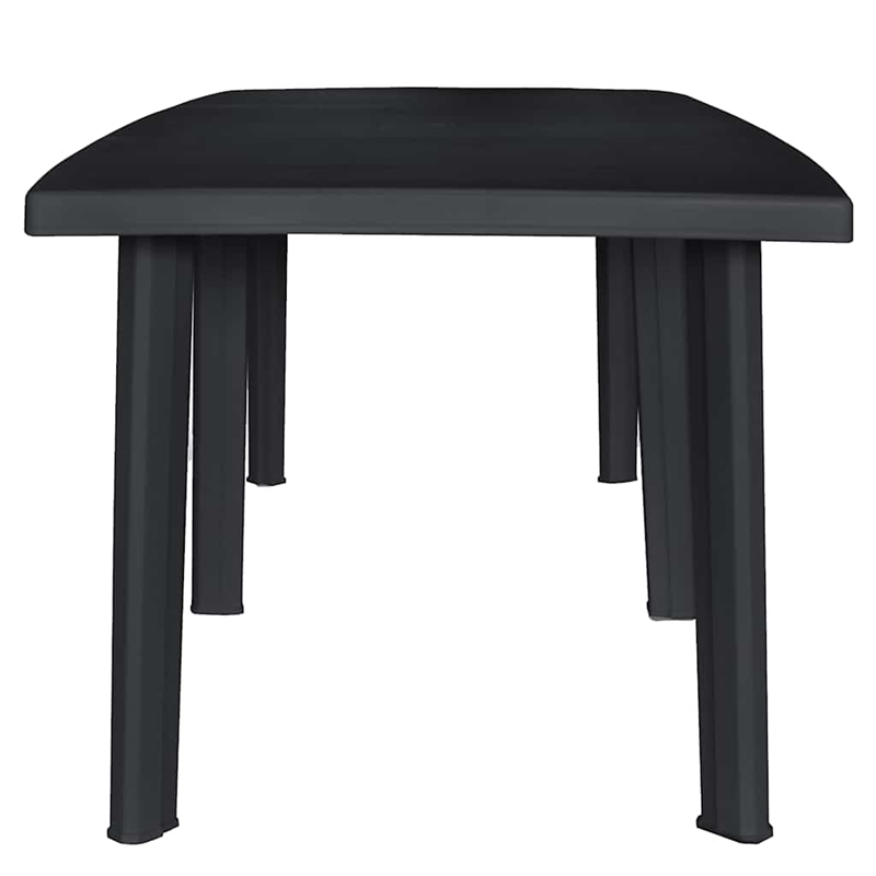 vidaXL Plastic Garden Dining Table in Anthracite/Gray