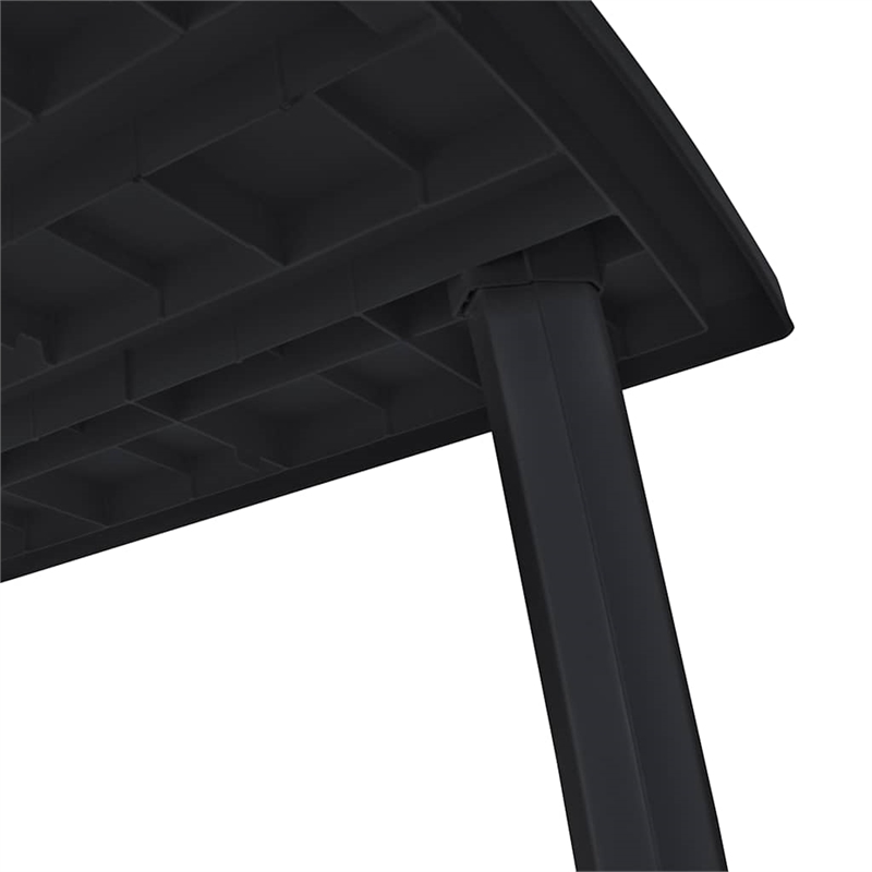 vidaXL Plastic Garden Dining Table in Anthracite/Gray