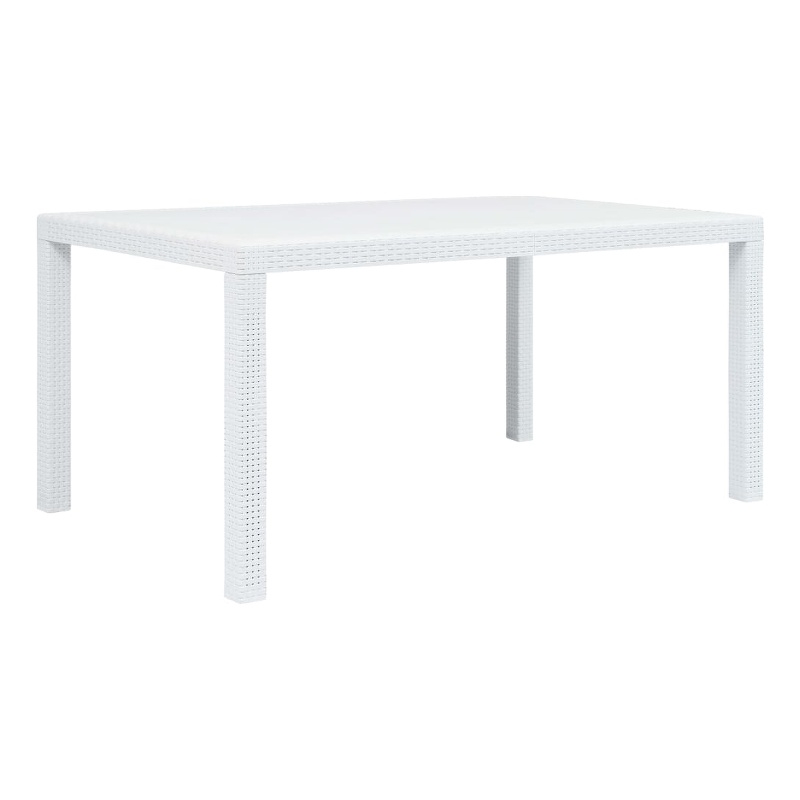 vidaXL Plastic Garden Dining Table in White