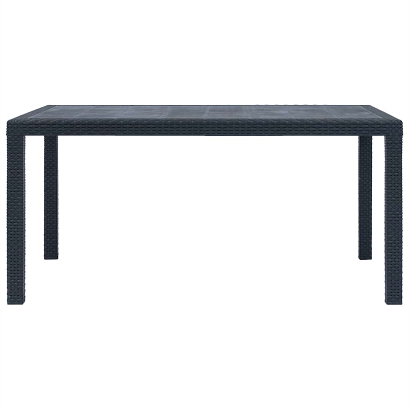 vidaXL Plastic Garden Dining Table in Anthracite/Gray