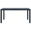 vidaXL Plastic Garden Dining Table in Anthracite/Gray