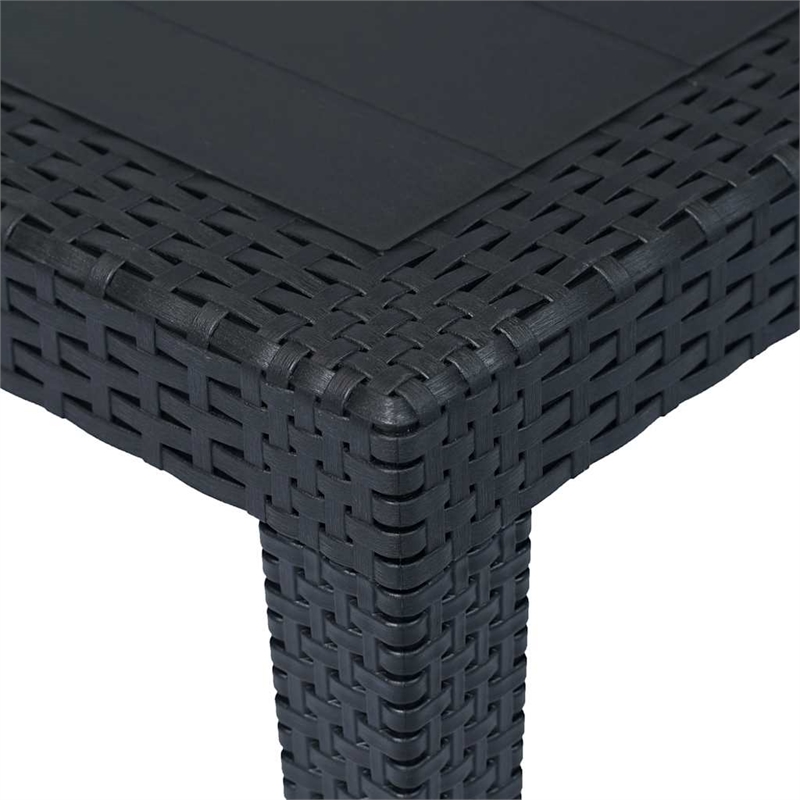 vidaXL Plastic Garden Dining Table in Anthracite/Gray