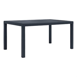 vidaXL Plastic Garden Dining Table in Anthracite/Gray