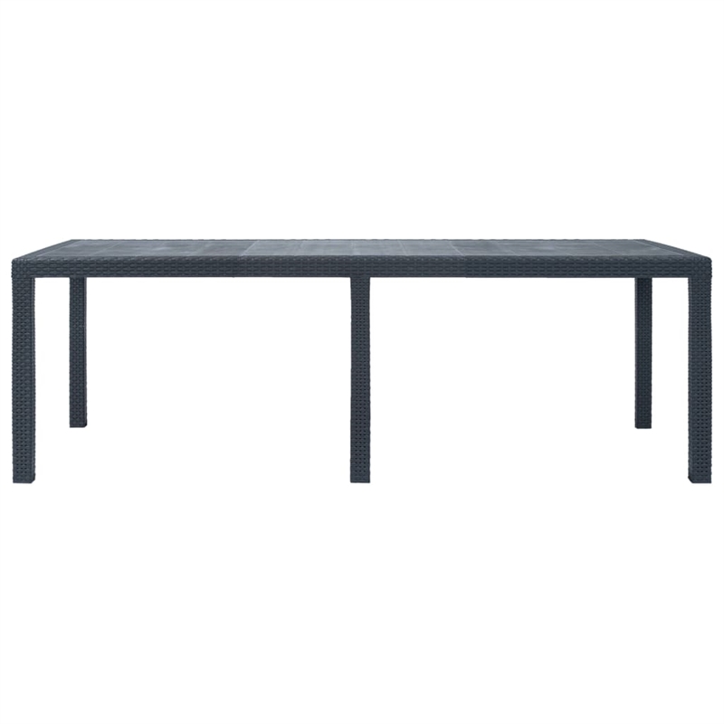 vidaXL Plastic Garden Dining Table in Anthracite/Gray