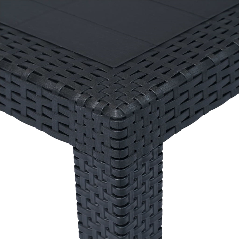 vidaXL Plastic Garden Dining Table in Anthracite/Gray