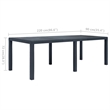 vidaXL Plastic Garden Dining Table in Anthracite/Gray