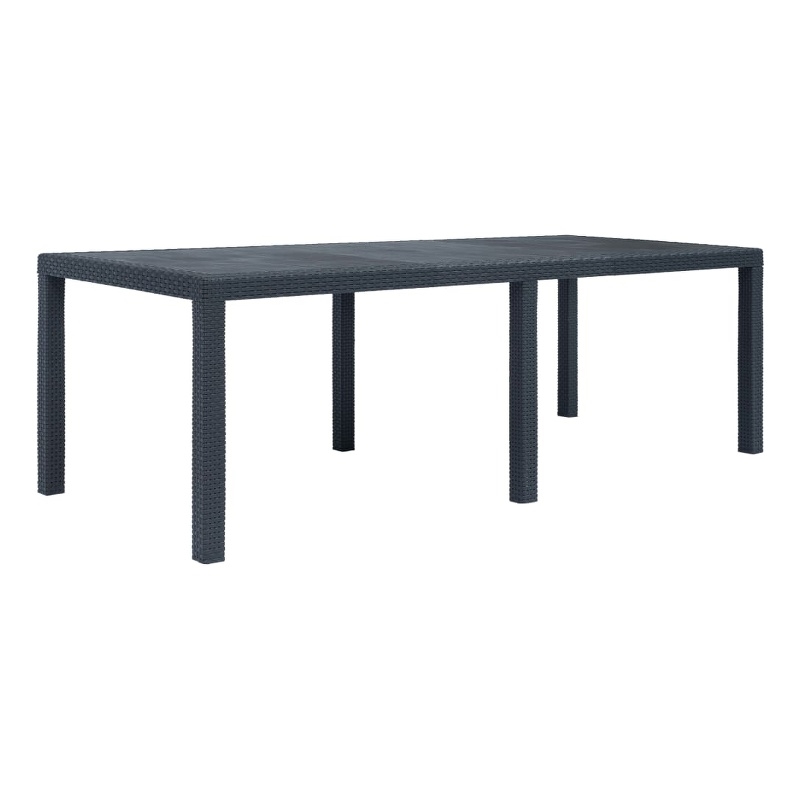 vidaXL Plastic Garden Dining Table in Anthracite/Gray