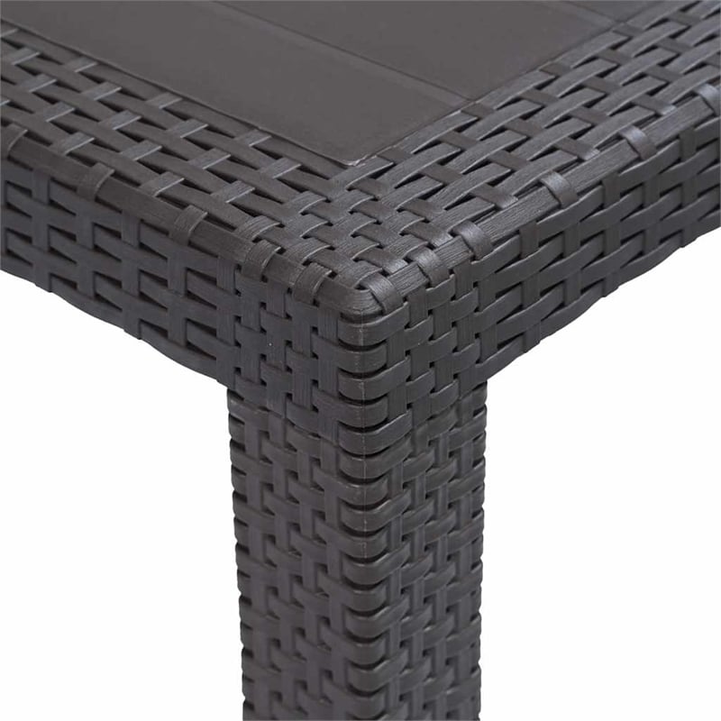 vidaXL Plastic Garden Dining Table in Brown