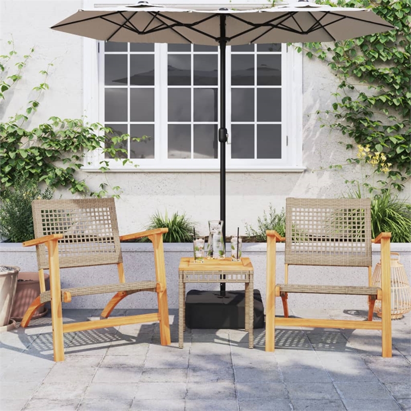 vidaXL Garden Coffee Table in a Mix of Beige and Brown