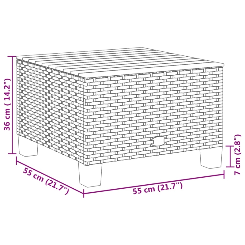 vidaXL Garden Coffee Table in Gray and Brown