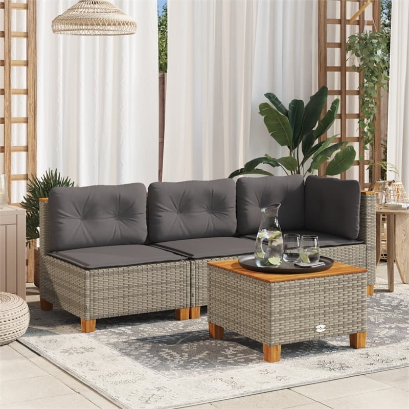 vidaXL Garden Coffee Table in Gray and Brown