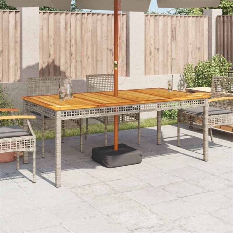 vidaXL Garden Dining Table in Gray and Brown