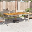 vidaXL Garden Dining Table in Gray and Brown