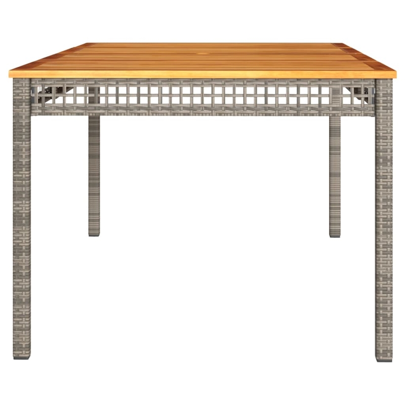 vidaXL Garden Dining Table in Gray and Brown
