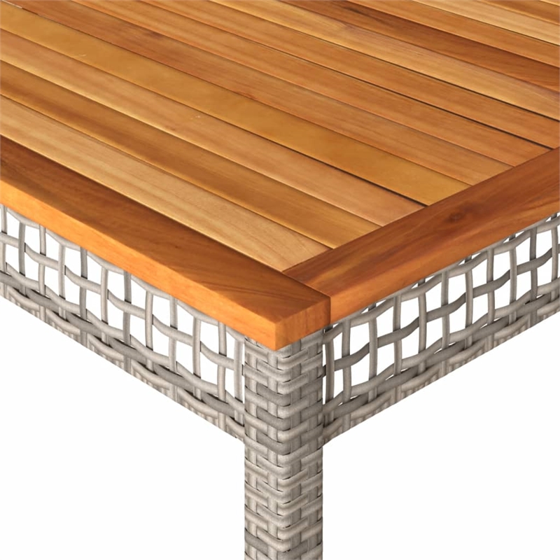 vidaXL Garden Dining Table in Gray and Brown