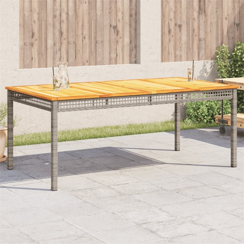 vidaXL Garden Dining Table in Gray and Brown