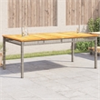 vidaXL Garden Dining Table in Gray and Brown