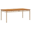 vidaXL PE Rattan Large Durable Garden Dining Table in Beige