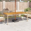 vidaXL PE Rattan Large Durable Garden Dining Table in Beige
