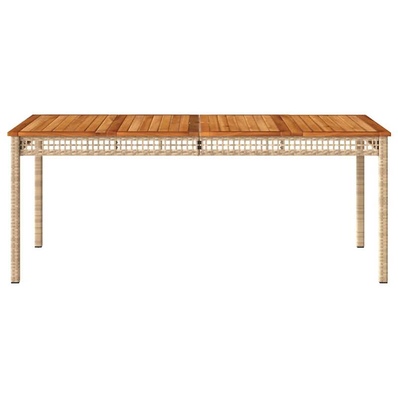 vidaXL PE Rattan Large Durable Garden Dining Table in Beige