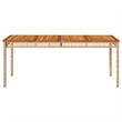 vidaXL PE Rattan Large Durable Garden Dining Table in Beige
