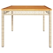 vidaXL PE Rattan Large Durable Garden Dining Table in Beige
